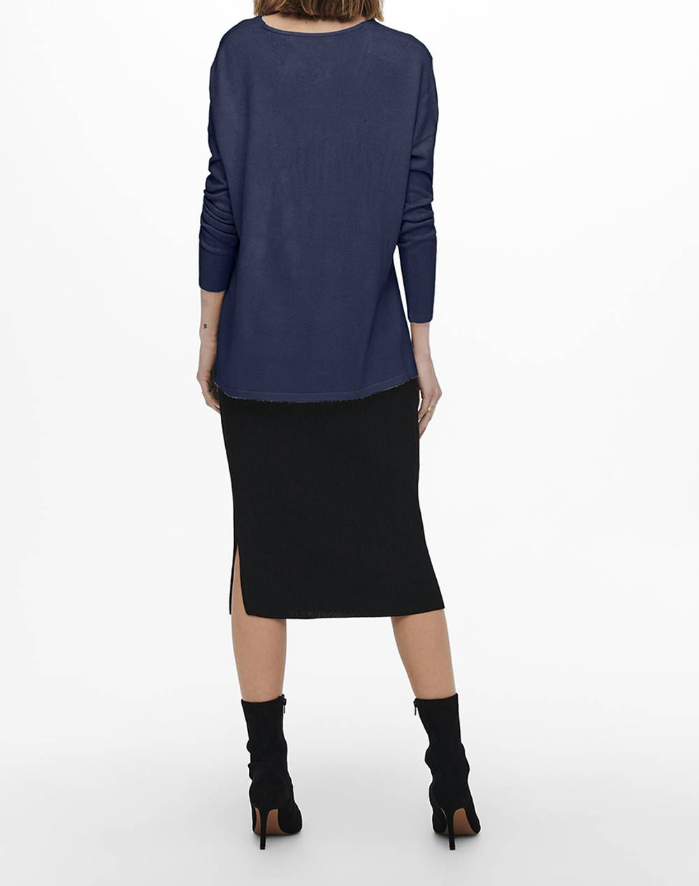 ONLY ΤΟΠ ONLAMALIA V-NECK 15219642-Naval Academy DarkBlue φωτογραφία