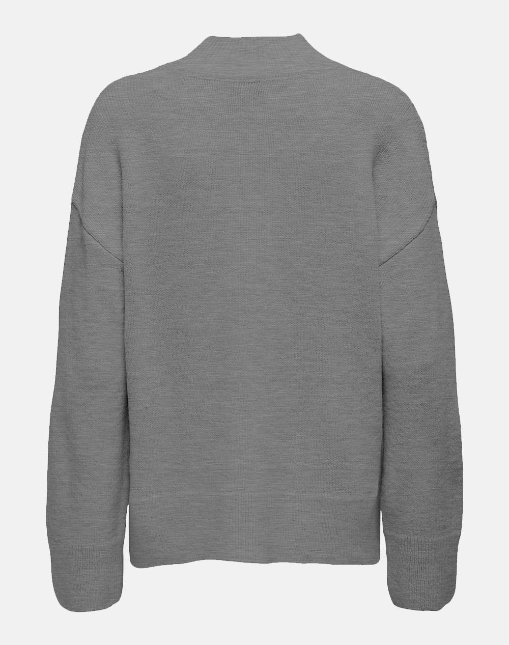 ONLY ONLLEISE FREYA LS HIGH NECK KNT 15328233-Medium Grey Melange Gray φωτογραφία