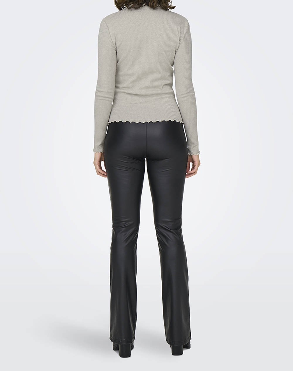 ONLY ONLIDOL LIFE L/S O-NECK GLITTER TOP JRS 15331094-Pumice Stone LightGray φωτογραφία