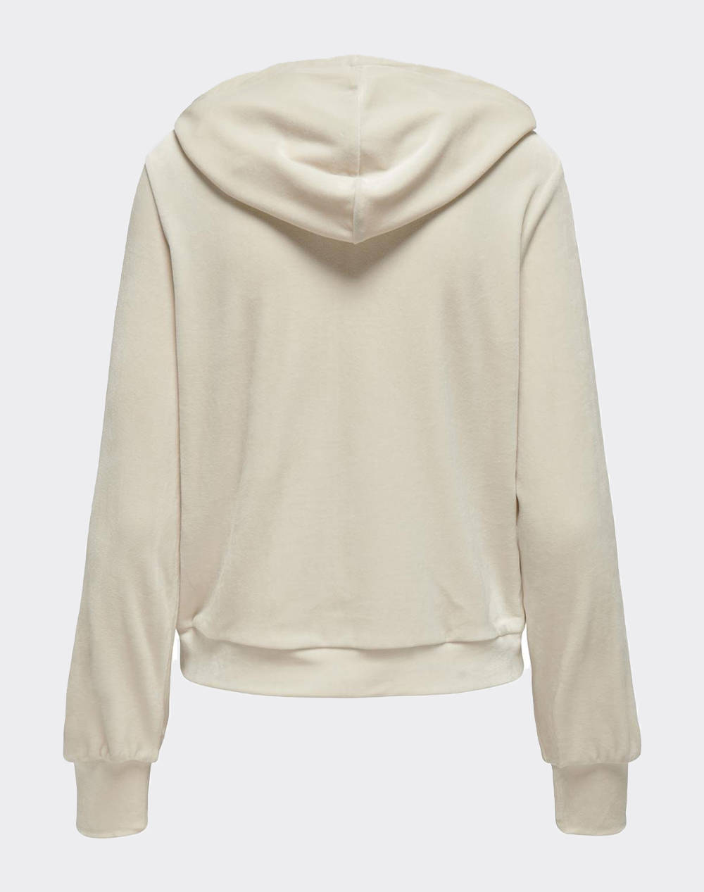 ONLY ONLREBEL L/S ZIP STRING HOOD CC SWT 15326657-Birch Cream φωτογραφία