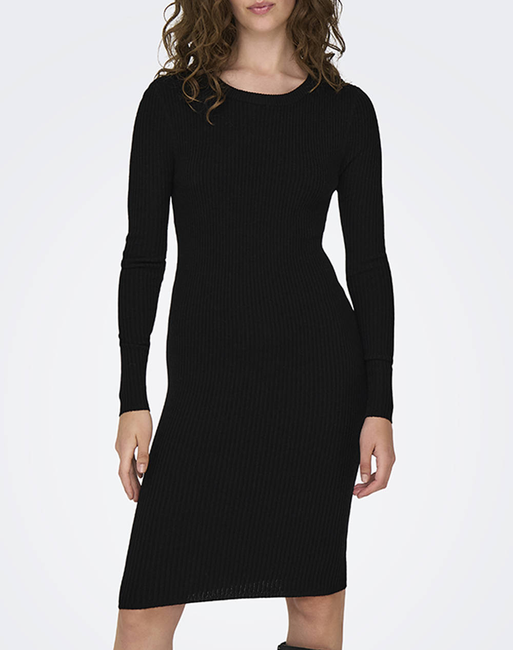 ONLY ONLY ONLLOUISA LS O-NECK DRESS CC KNT 15326037-BLACK Black