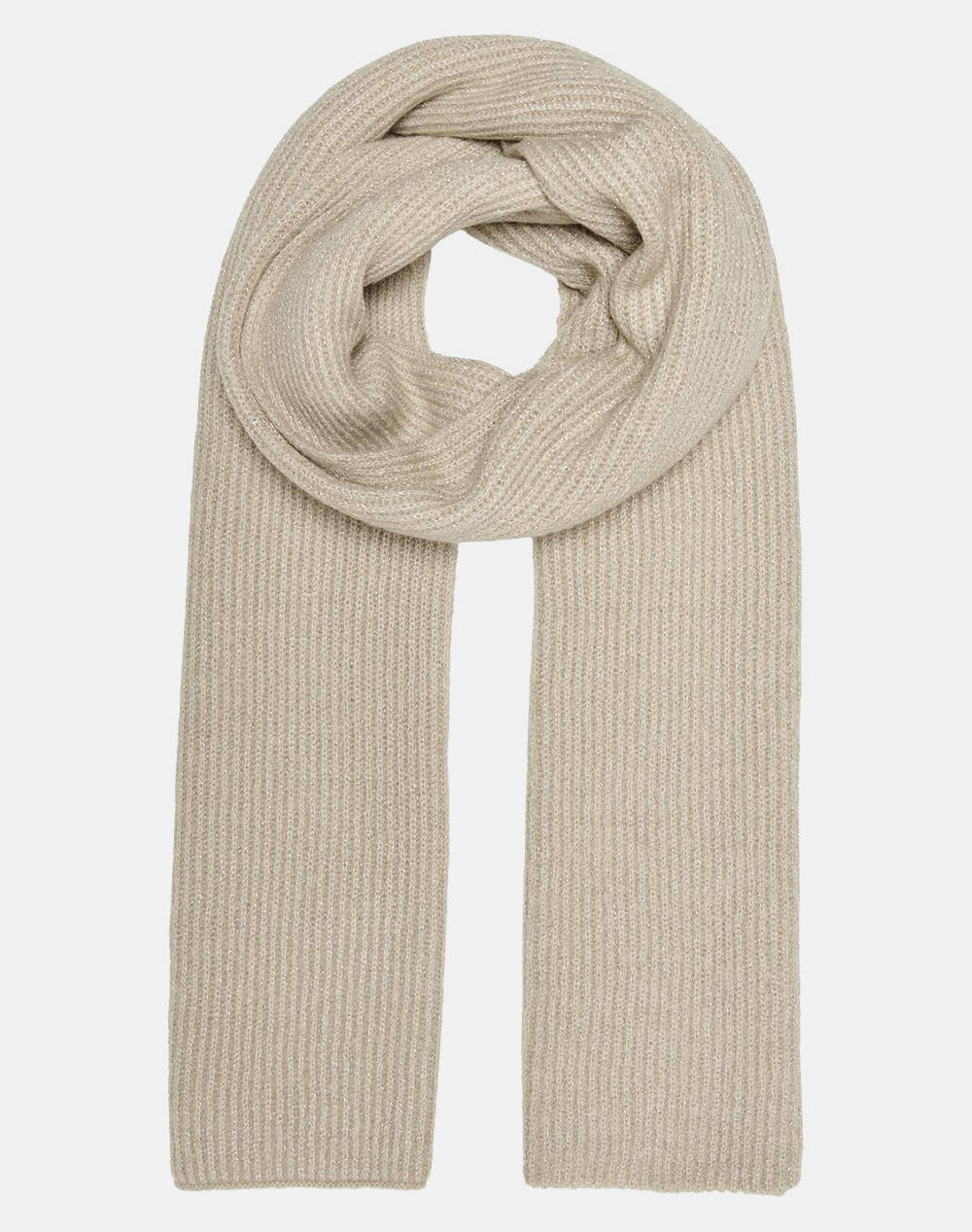 ONLY ONLY ONLTHRINA KNIT LUREX SCARF CC 15323394-Humus Ecru