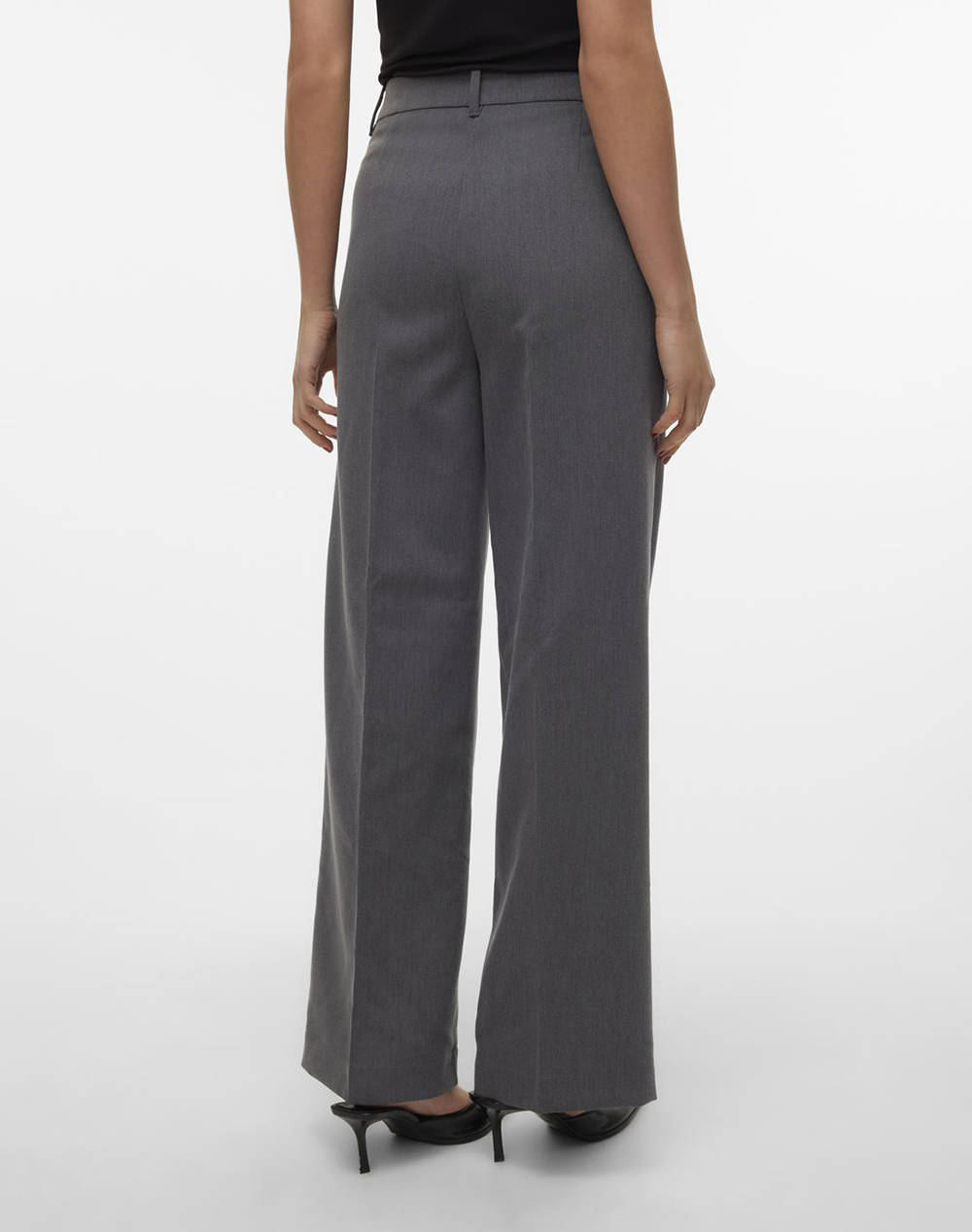 VERO MODA VMBEATE HW WIDE PANT 10311175-Medium Grey Melange Gray φωτογραφία