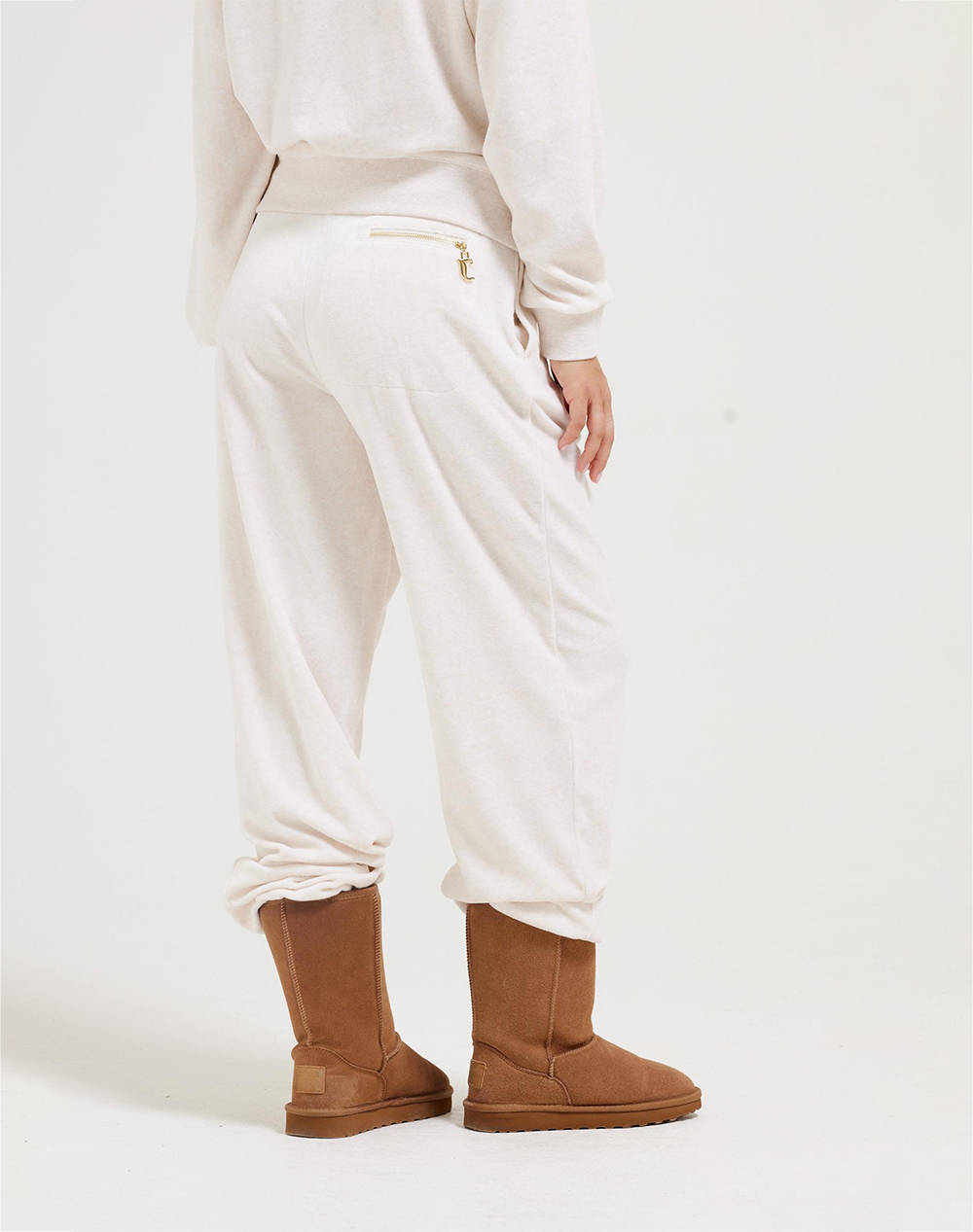 JUICY COUTURE DAVIDSON GOLD TRACKPANTS JCBBJ224813G-692 Ecru φωτογραφία