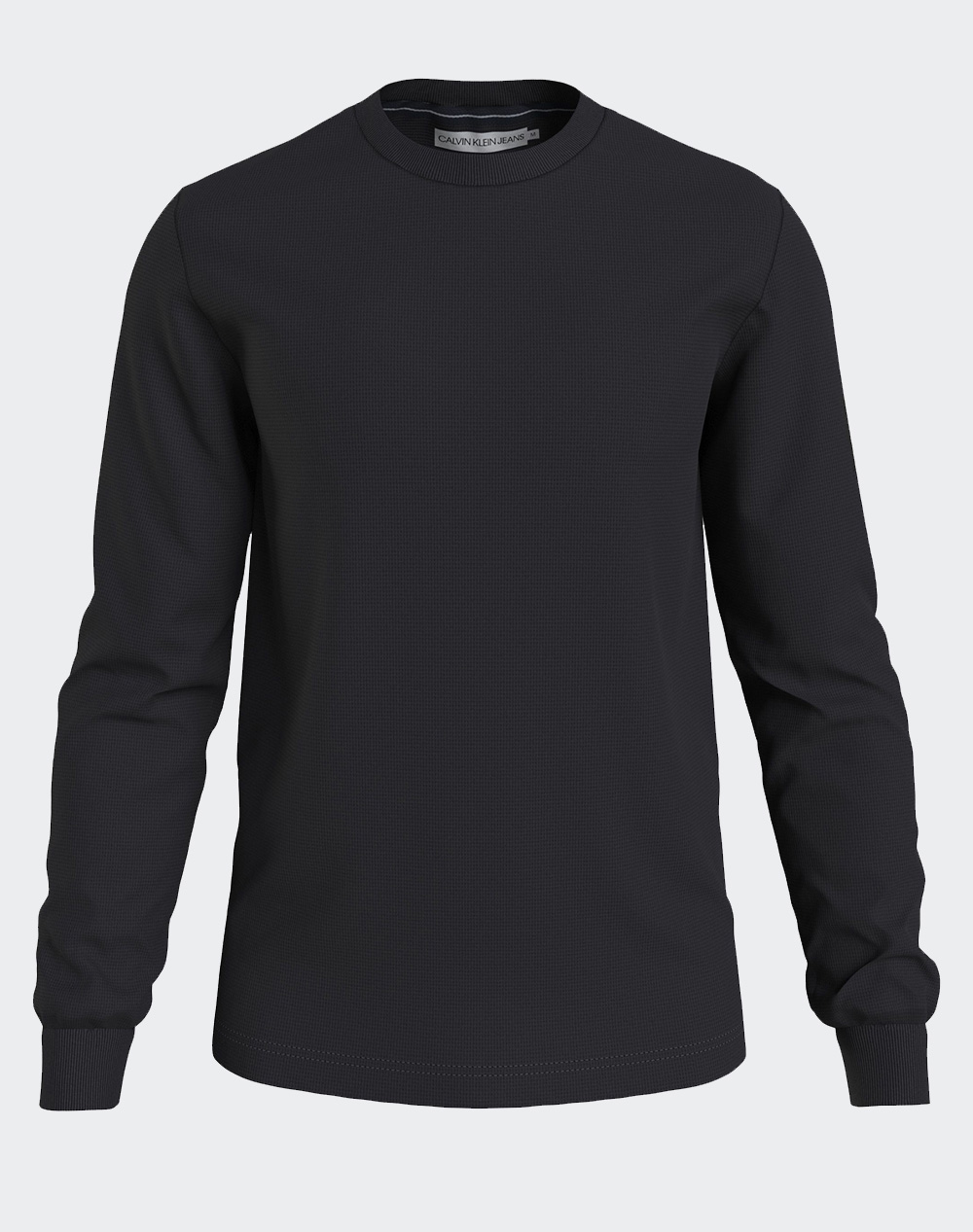 CALVIN KLEIN BADGE WAFFLE LS TEE J30J323485-BEH Black