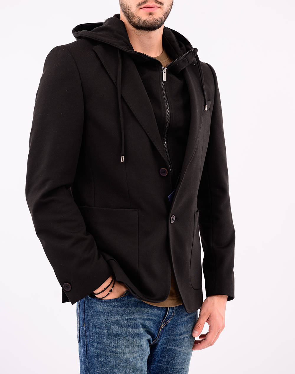 DAVID HECTOR ΣΑΚΑΚΙ ΜΕ ΚΟΥΚΟΥΛΑ 08.34.HOOD BLAZER-BLACK Black φωτογραφία