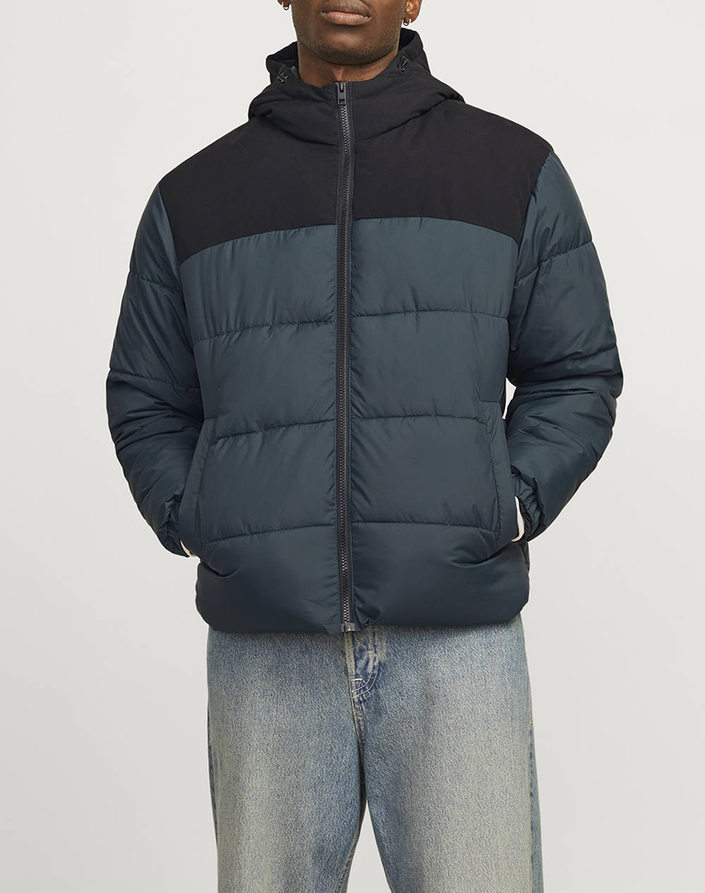 JACK&JONES JJMOON HOOD PUFFER 12256882-Magical Forest DarkGreen