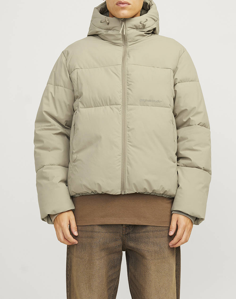 JACK&JONES JORVESTERBRO PUFFER JACKET AW24 SN 12260433-Silver Sage Ecru