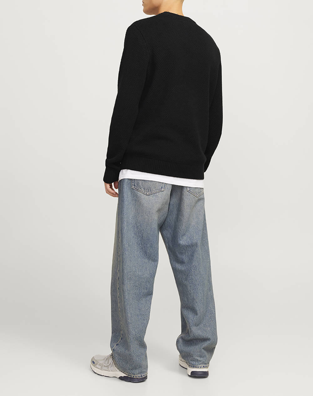 JACK&JONES JOREATON KNIT CREW NECK BF 12266391-BLACK Black φωτογραφία