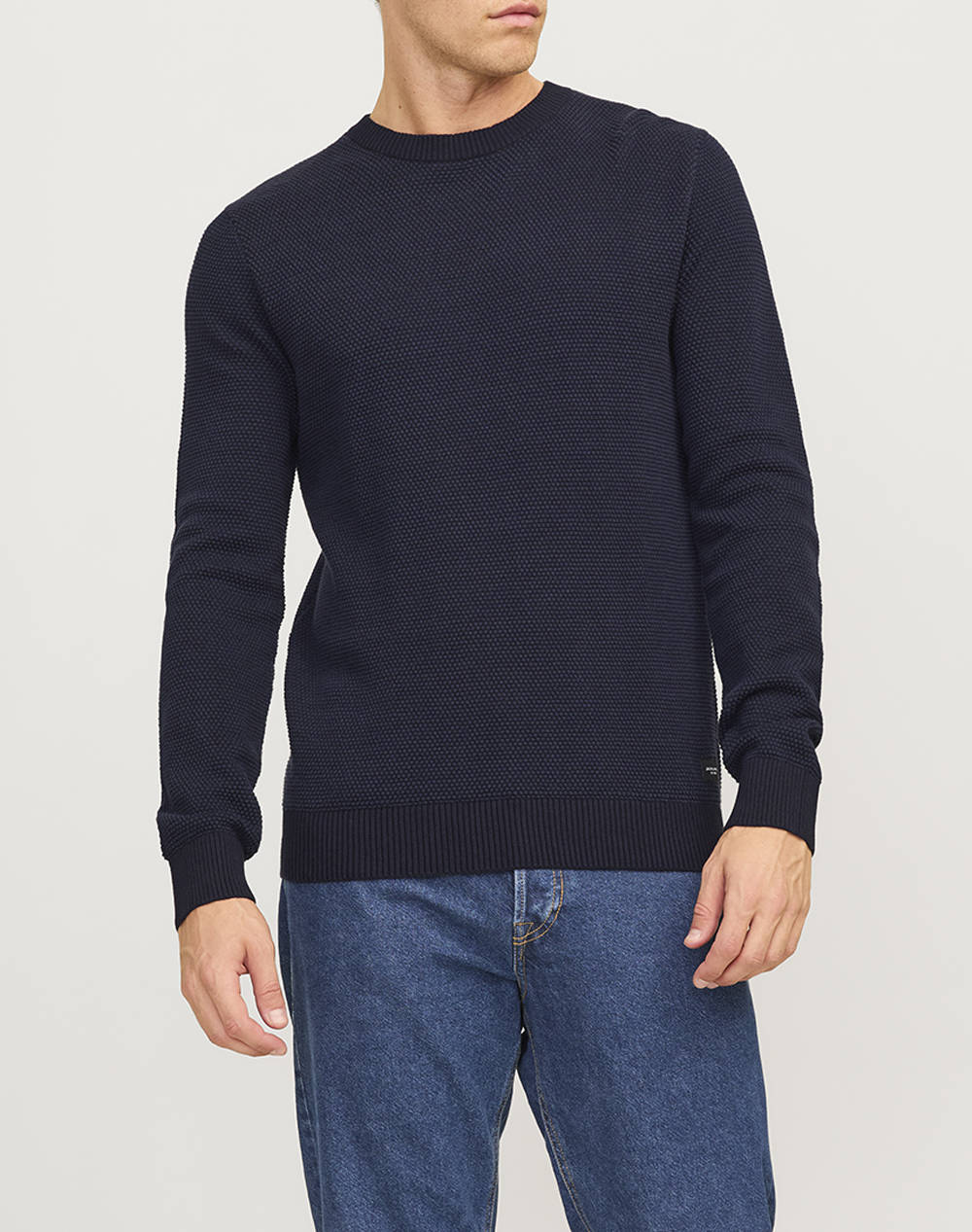 JACK&JONES JJEGLOBE KNIT CREW NECK NOOS 12258139-Mood Indigo Indigo