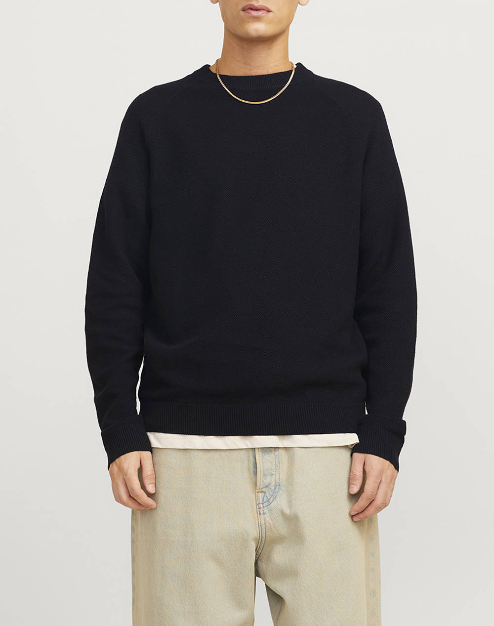 JACK&JONES JCOMAZER KNIT CREW NECK 12266511-BLACK Black