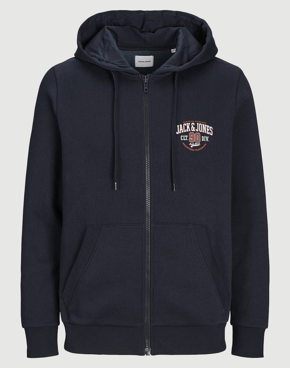 JACK&JONES JACK&JONES JJLOGO SWEAT ZIP HOOD 2 COL 12257489-Dark Navy DarkBlue