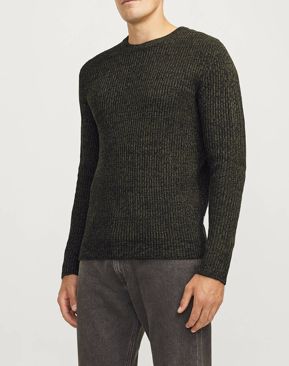 JJREBEL JREBLIAM KNIT CREW NECK 12263210-Forest Night DarkGreen