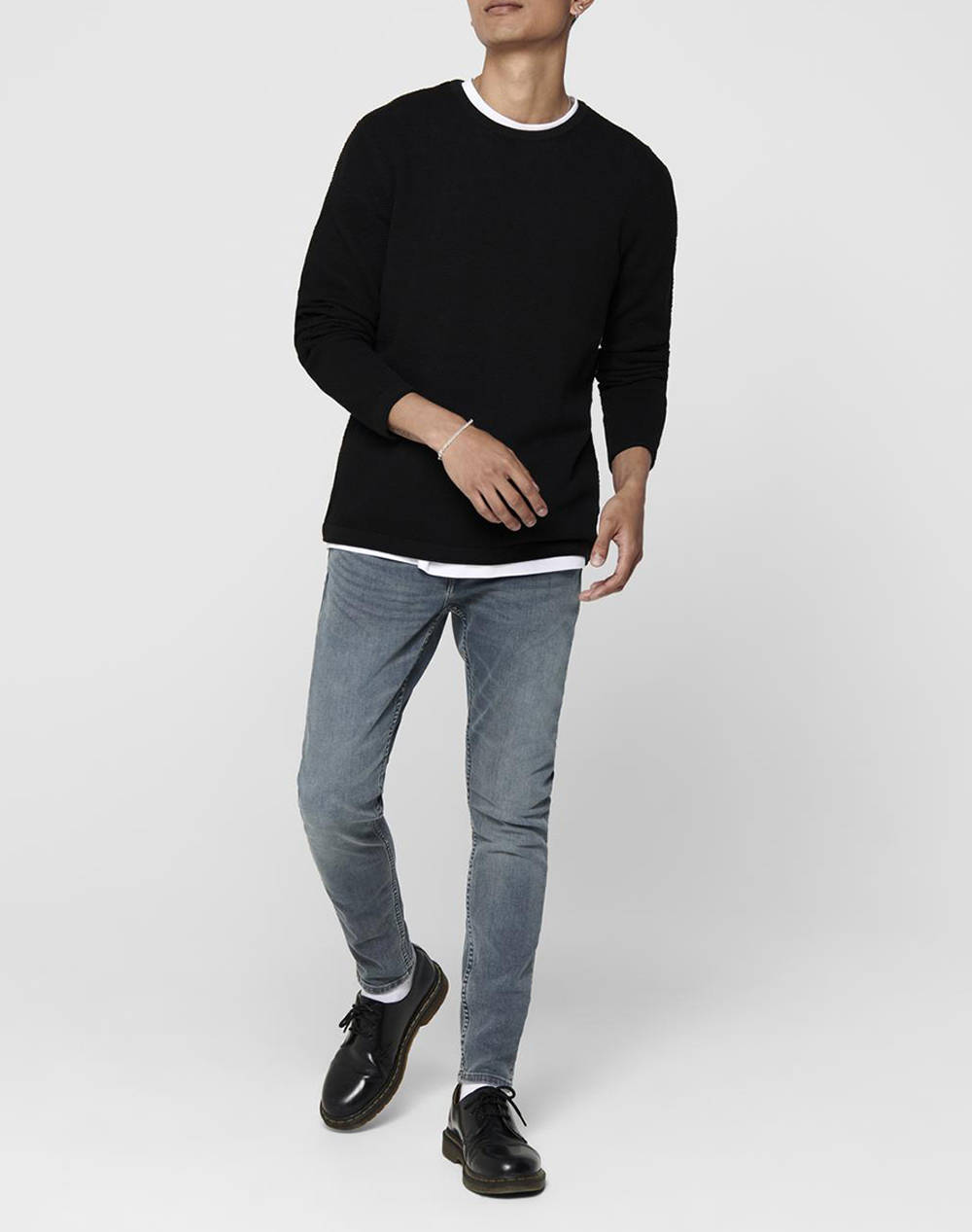 ONLY & SONS Herren Pullover Onseric – Strukturstrick, Rundhals, Langärmlig, Aus Baumwolle