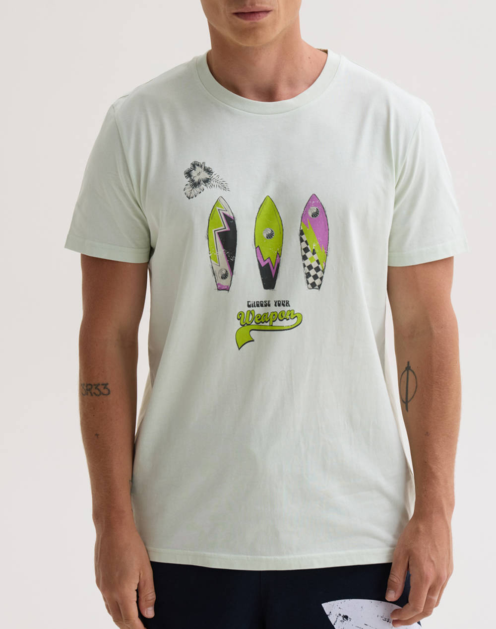 BLUE HUNTER BLUE HUNTER U SURFBOARDS T-SHIRT 250030112-26 MintGreen