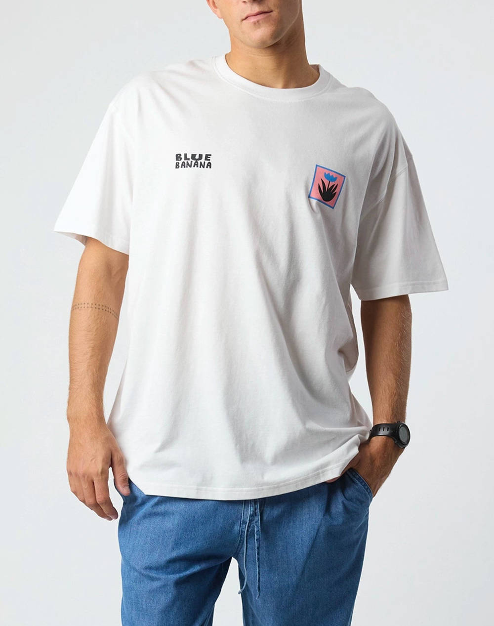 BLUE BANANA WHITE SWING TEE / ΚΟΝΤΟΜΑΝΙΚΟ 141925-F49 White φωτογραφία