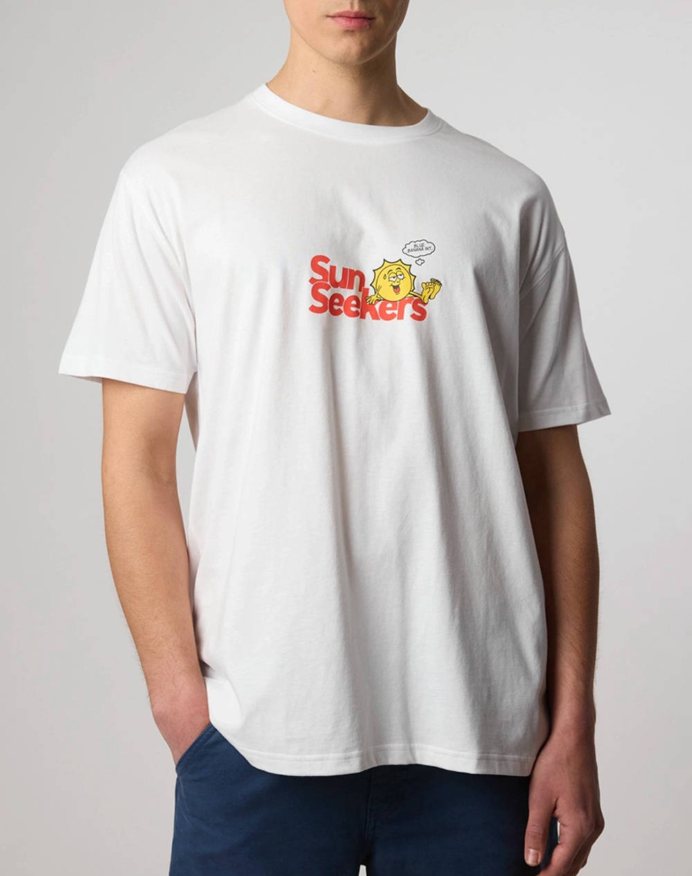 BLUE BANANA WHITE SUN SEEKERS TEE / ΚΟΝΤΟΜΑΝΙΚΟ 141919-F49 White φωτογραφία