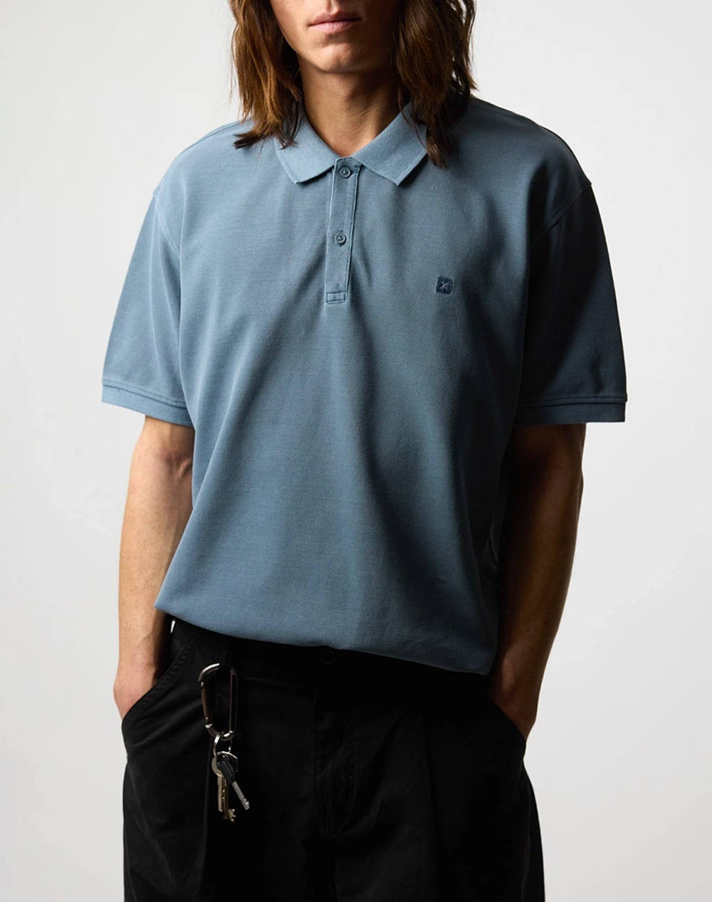 BLUE BANANA SKY BLUE ICONIC POLO / ΚΟΝΤΟΜΑΝΙΚΟ 141946-F65 SteelBlue φωτογραφία