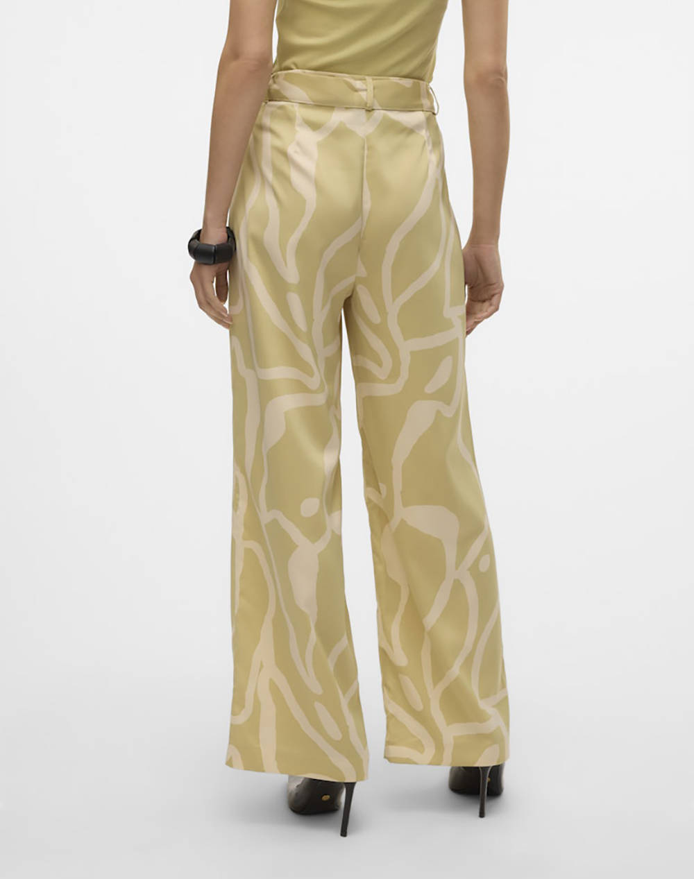 AWARE BY VERO MODA VMPAIGE HW WIDE BELT PANT VMA 10326005-Green HazeSINE Lime φωτογραφία