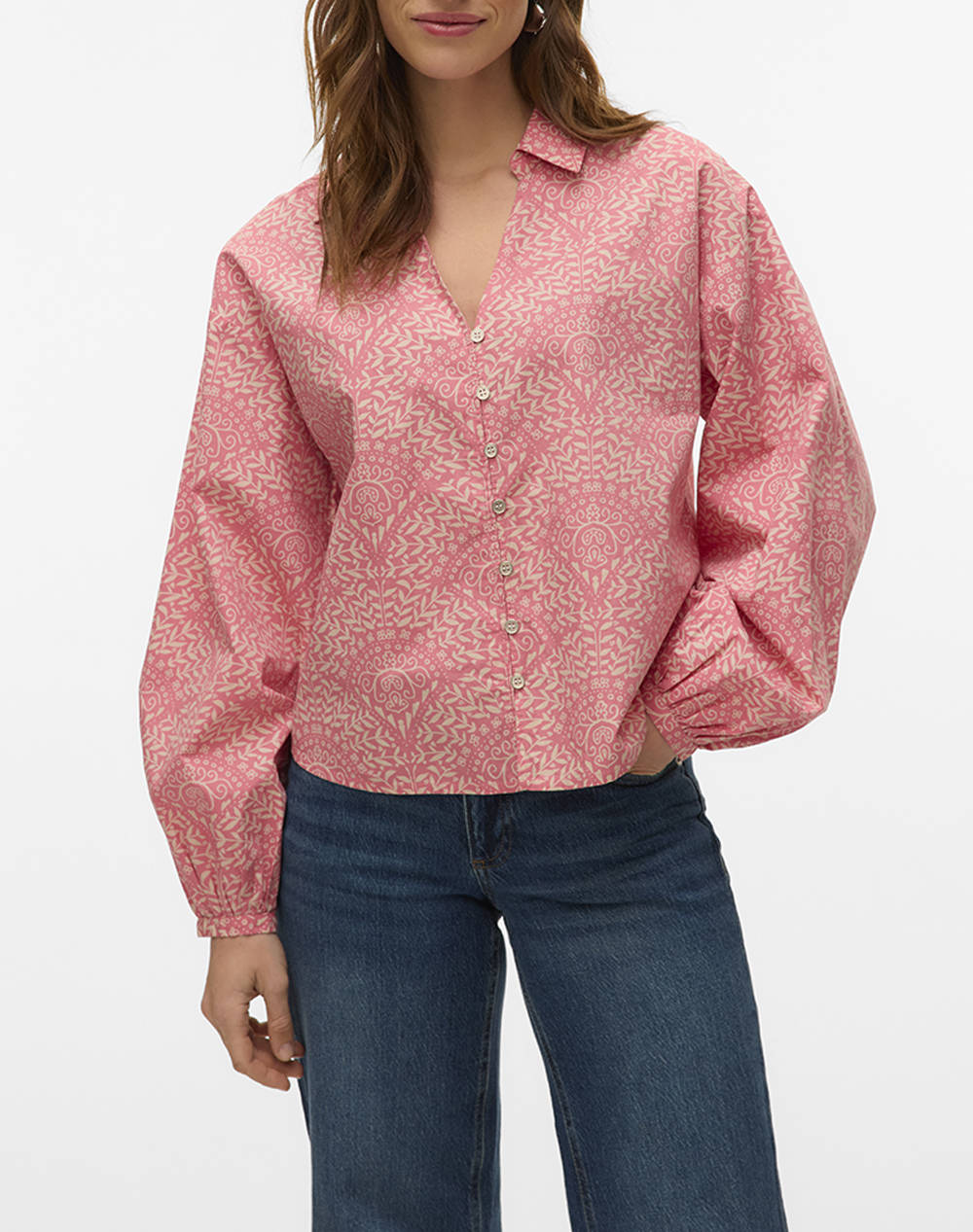 AWARE BY VERO MODA AWARE BY VERO MODA VMPAMMI LS V-NECK TOP VMA 10329749-Tea Rose Pink