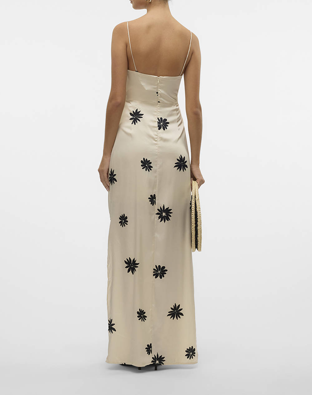 AWARE BY VERO MODA STRAP V-NECK LONG DRESS VMA 10328711-BirchNOMAPRINT Biege φωτογραφία