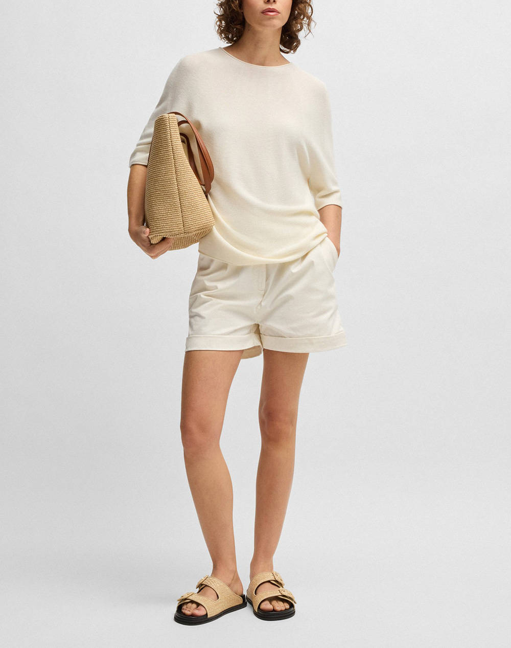 Boss C Taschi-D 10268092 01 50540402-118 Offwhite Γυναικεία ρούχα Σορτς Βερμουδες Politikos Shop Πολιτικός