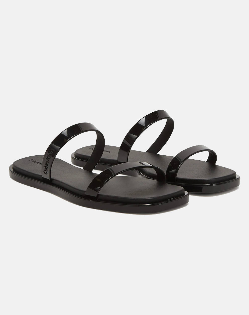 CALVIN KLEIN JEANS DOUBLE BAR SLIDE - JELLY HW0HW02417-BEH Black φωτογραφία