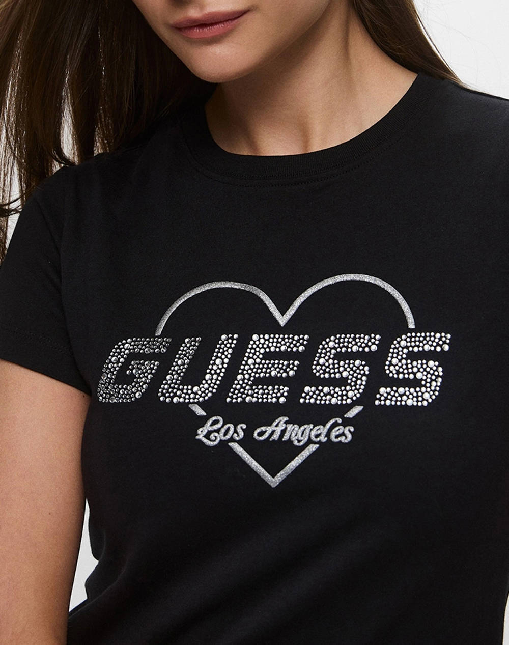 GUESS NARCISO CN T-SHIRT WOMEN - Black | Politikos-shop.gr