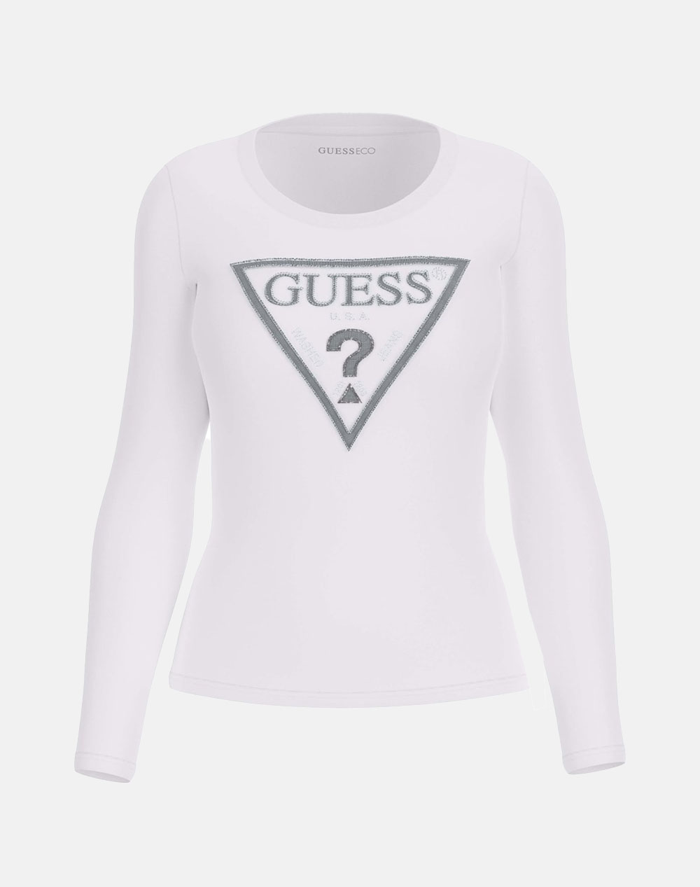 GUESS GUESS LS CN SHINY TRIANGLE TEE ΜΠΛΟΥΖΑ ΓΥΝΑΙΚΕΙΟ W5RI65J1314-G011 White