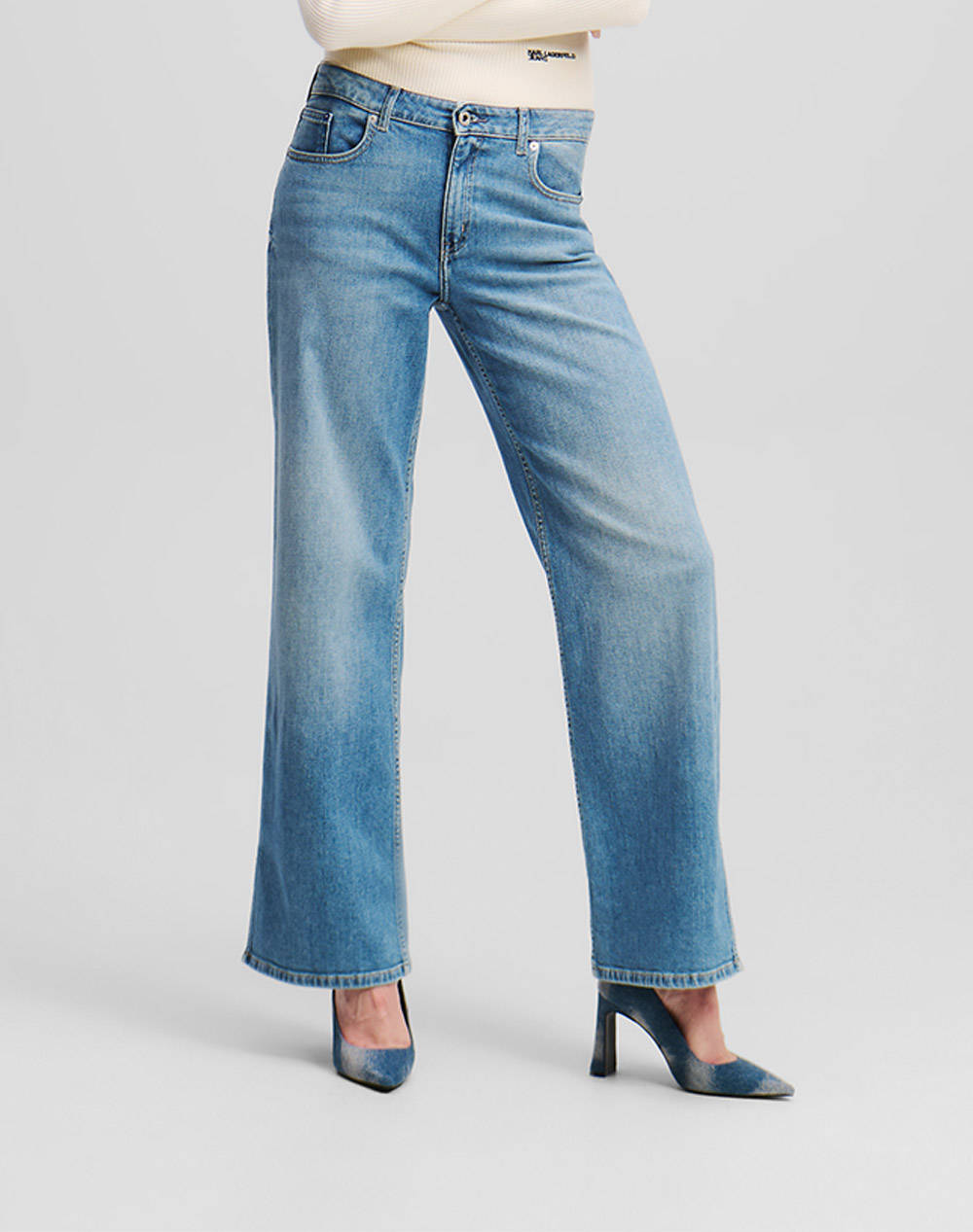 KARL LAGERFELD JEANS KLJ MR RELAXED DENIM W/ SLIT A1W10035-1BM JeanBlue
