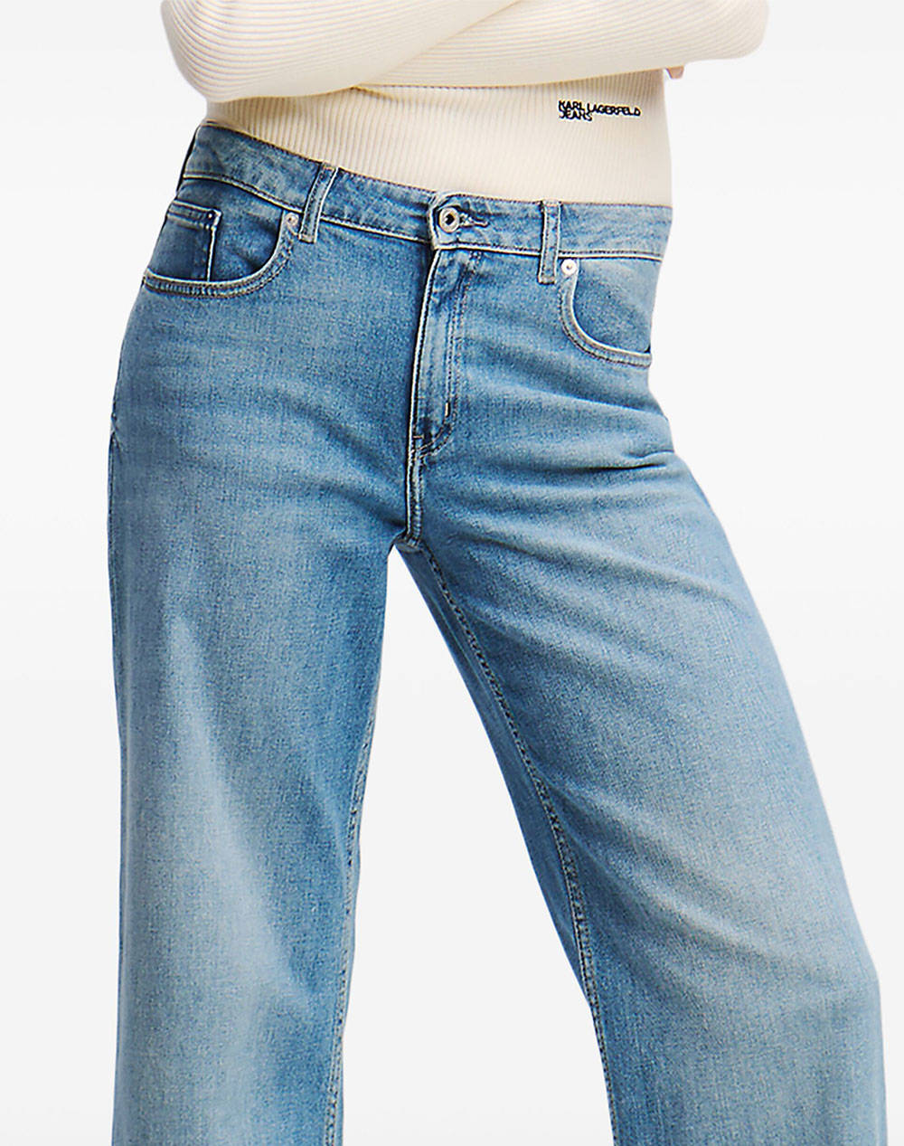 Karl Lagerfeld Jeans Klj Mr Relaxed Denim W Slit A1W10035-1Bm Jeanblue Γυναικεία ρούχα παντελόνια Jean 5P Cargo Politikos Shop Πολιτικός