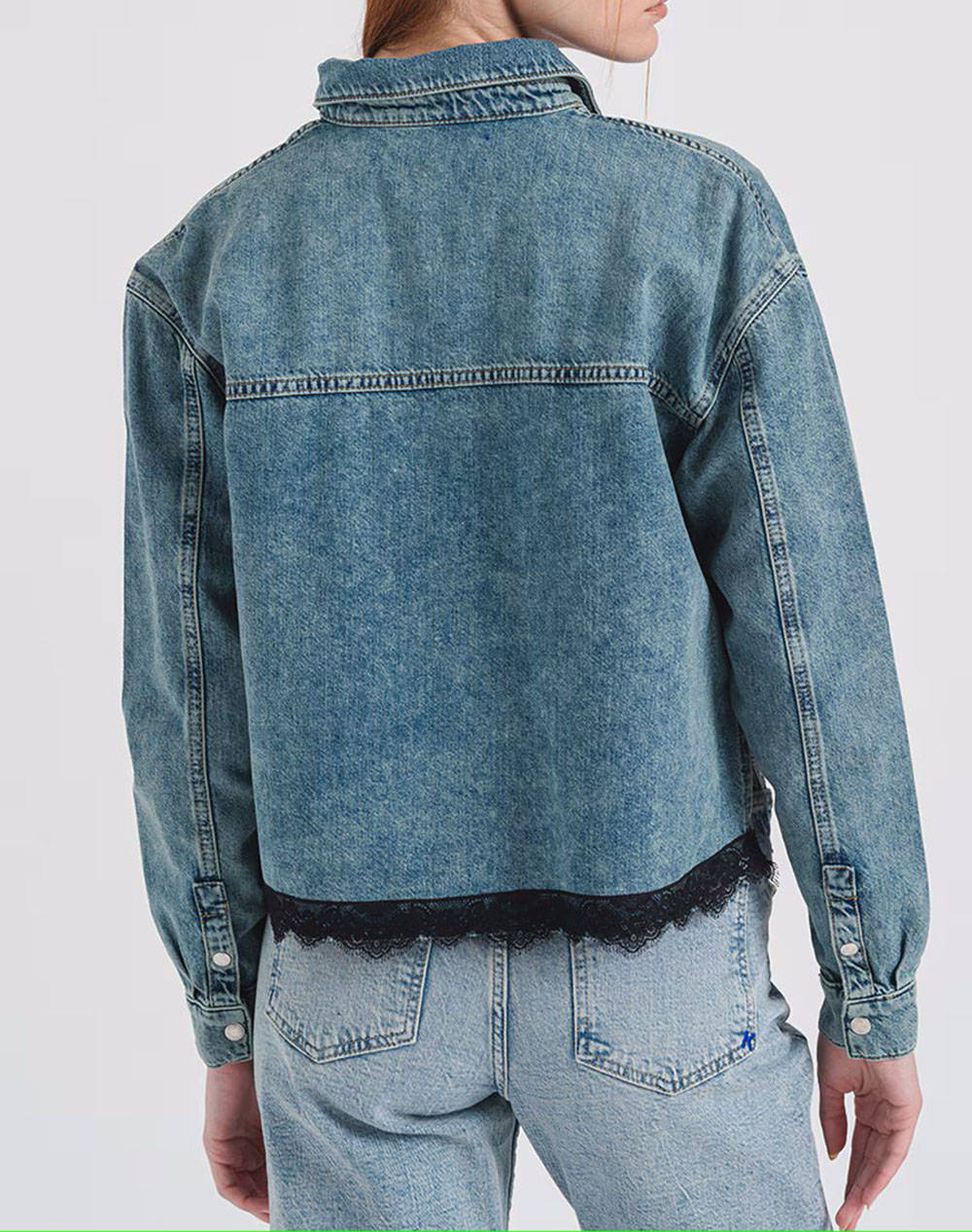 KARL LAGERFELD JEANS KLJ BOXY LACE SHIRT A1W11034-1HK JeanBlue φωτογραφία