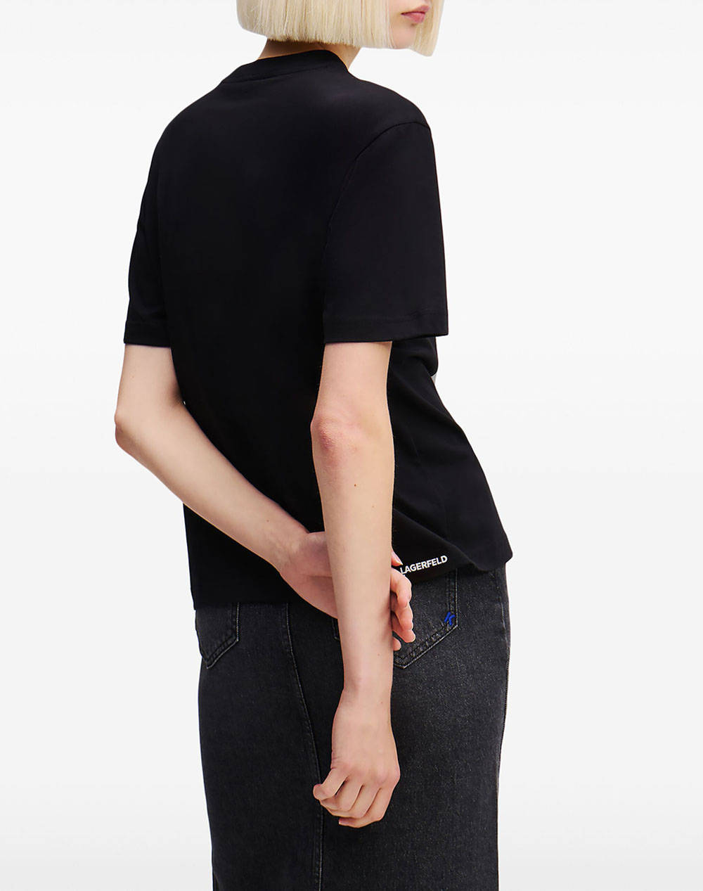 KARL LAGERFELD JEANS KLJ REG SS KARL TEE A1W17032-999 Black φωτογραφία