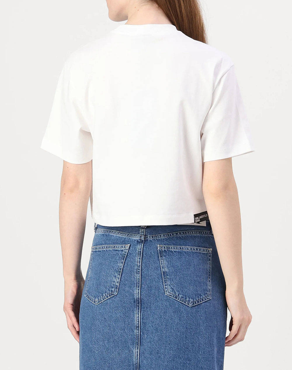 KARL LAGERFELD JEANS KLJ BOXY GLITCHED LOGO A1W17109-100 White φωτογραφία