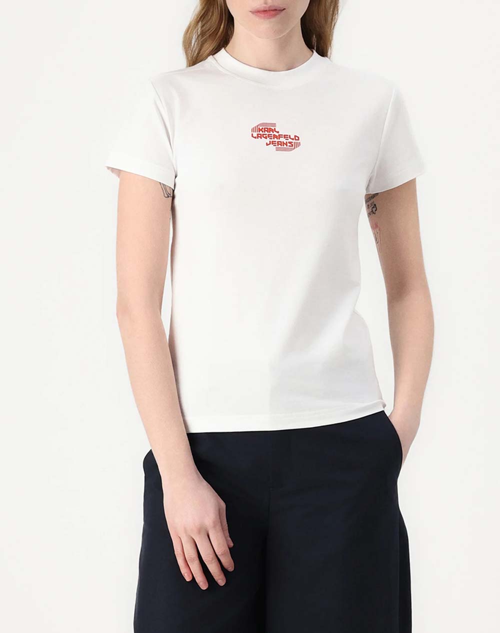 KARL LAGERFELD JEANS KLJ SLIM TEE A2W17027-100 White