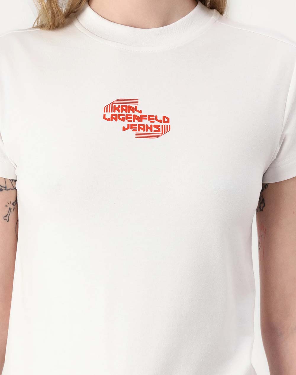 KARL LAGERFELD JEANS KARL LAGERFELD JEANS KLJ SLIM TEE A2W17027-100 White - 3