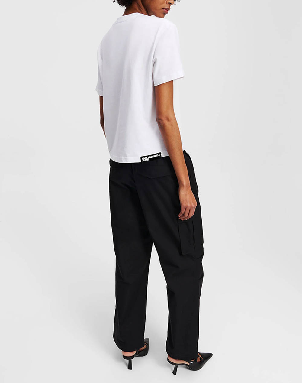 KARL LAGERFELD JEANS KLJ REGULAR CROCHET TEE A2W17096-100 White φωτογραφία