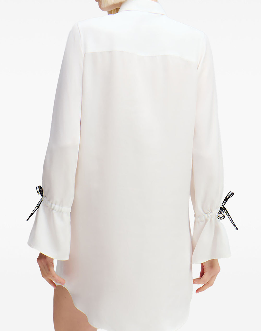 KARL LAGERFELD JEANS KARL LAGERFELD JEANS KLJ TIED SLEEVE DRESS A1W13003-100 White - 2