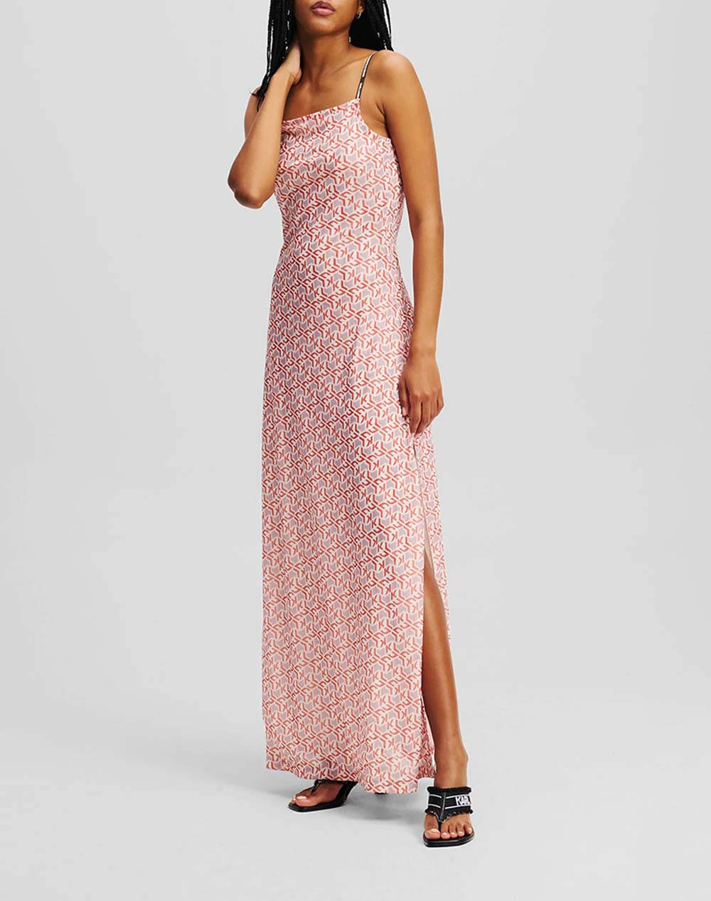 KARL LAGERFELD JEANS KLJ MESH MAXI DRESS AOP A2W13029-1OX Mixed