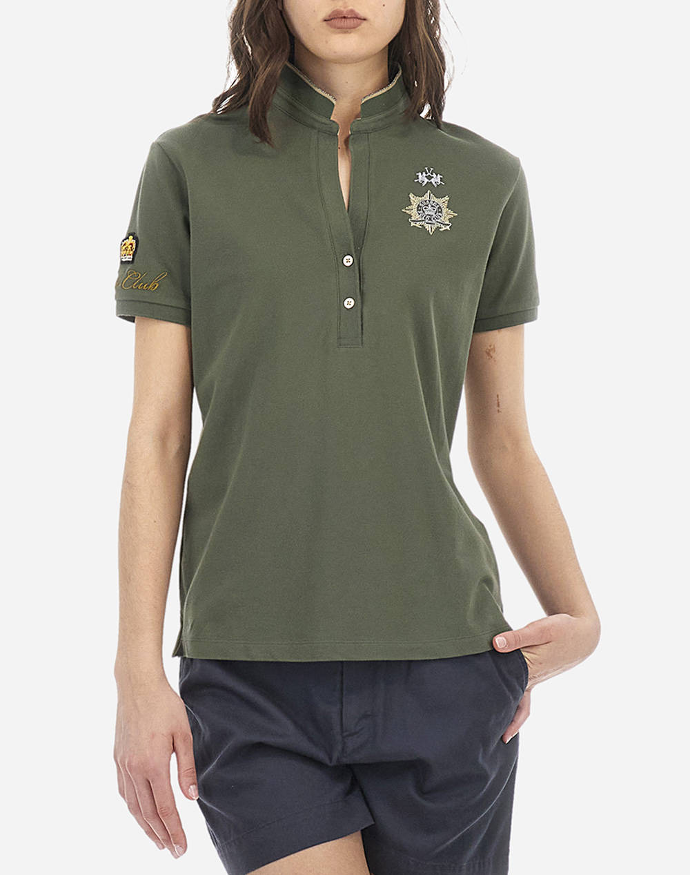LA MARTINA LA MARTINA ΜΠΛΟΥΖΑ POLO ΚΜ WOMAN POLO S/S PIQUET STRETCH 3LMWAPG30-03176 Green