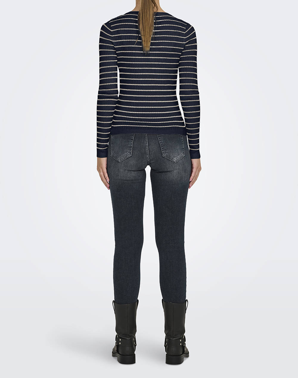 ONLY ONLMILA LS STRIPE BUTTON O-NECK CC KNT 15335111-Navy Blazer NavyBlue φωτογραφία