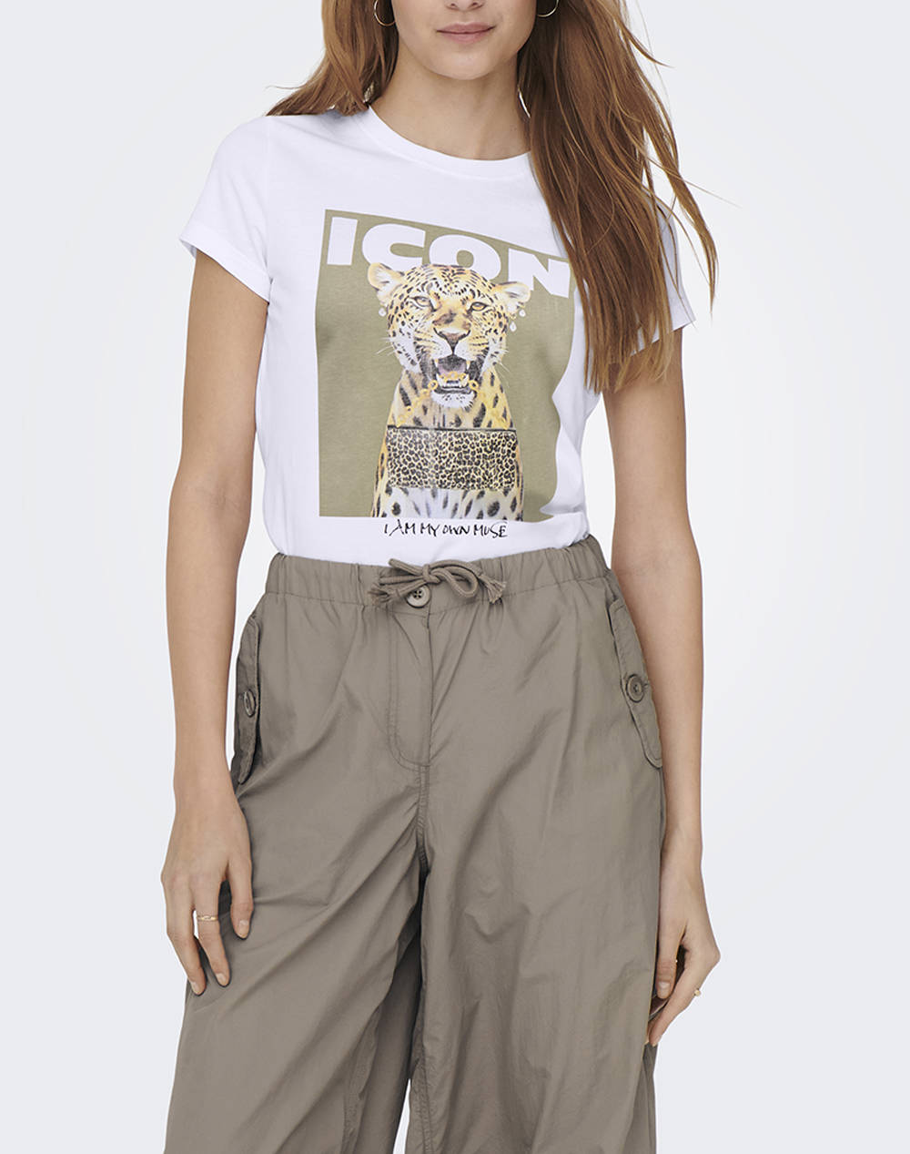 ONLY ONLVIBE LIFE S/S GLASSES TOP BOX JRS 15291975-Bright WhiteIcon OffWhite