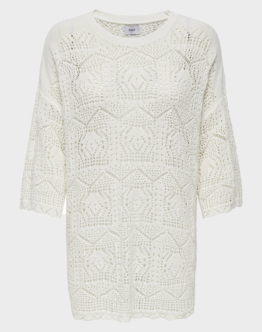 ONLY ONLBEA LIFE 3/4 LOOSE O-NECK KNT 15341234-Cloud Dancer White