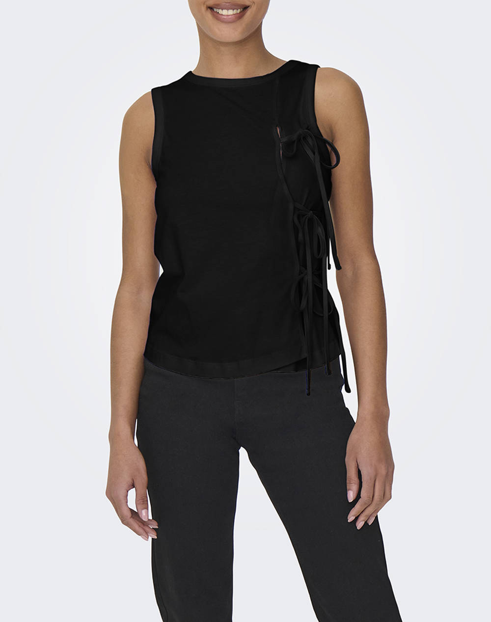 ONLY ONLWILL LIFE S/L TIE TOP JRS 15343430-BLACK Black