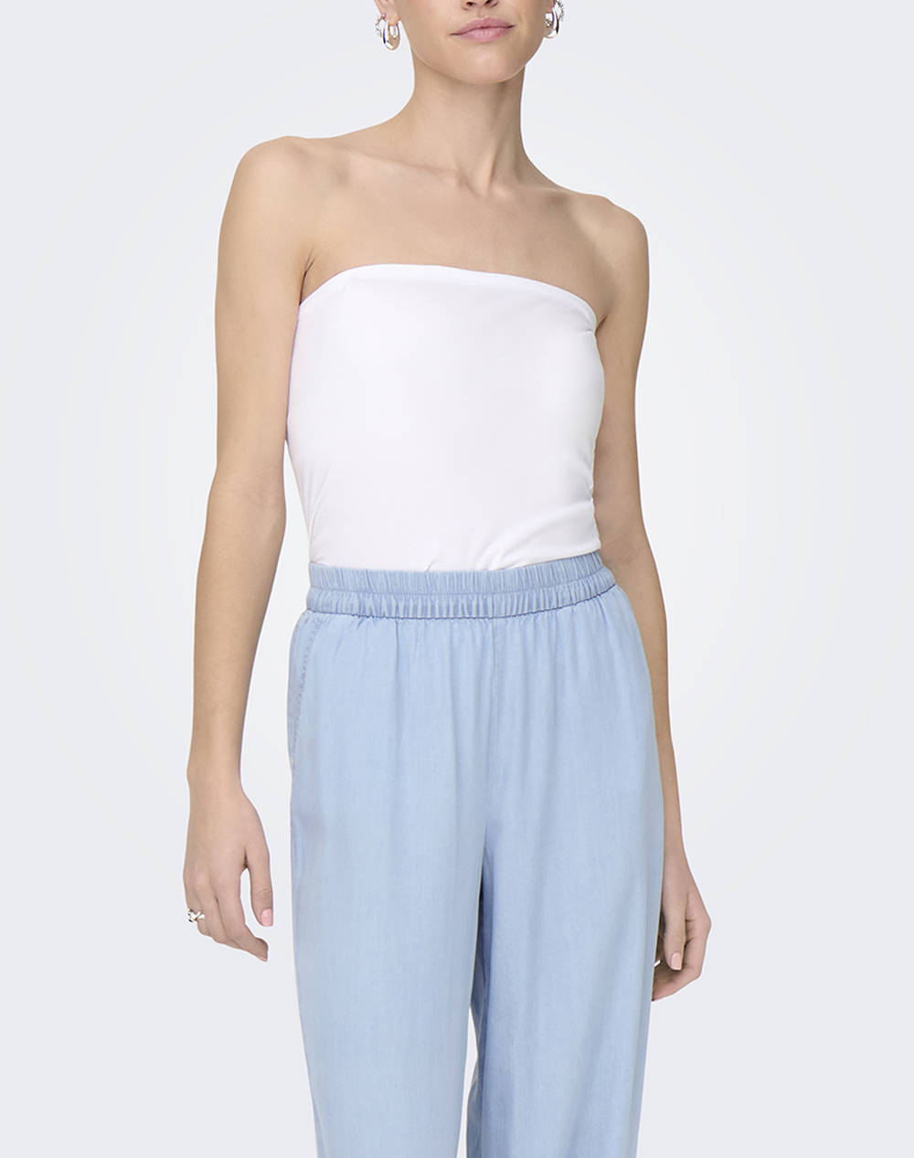 ONLY ONLLIVE LOVE LIFE TUBE TOP JRS 15344818-WHITE White