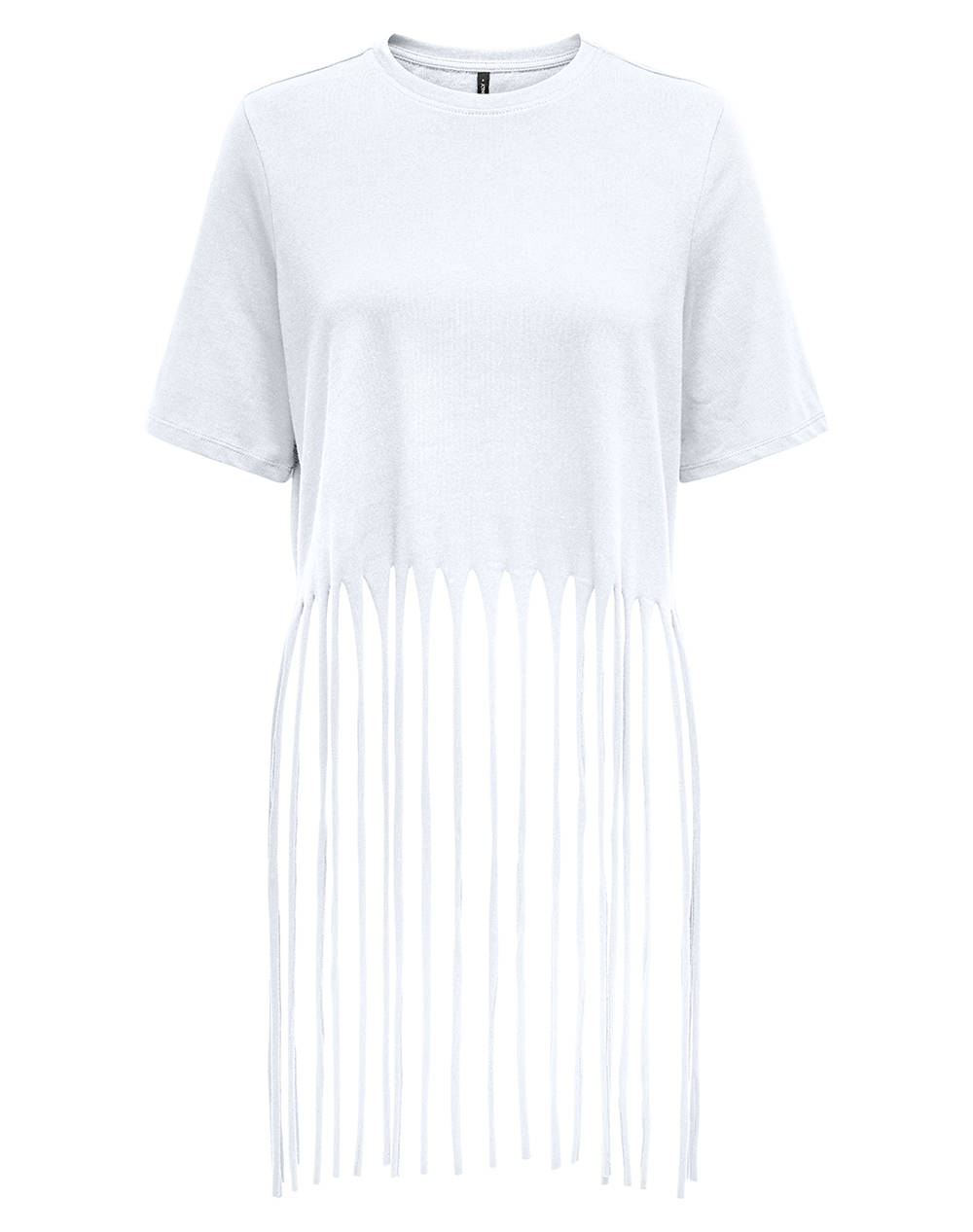 ONLY ONLZINNA S/S FRINGE TOP BOX JRS 15325262-Bright WhiteWidefringehem White