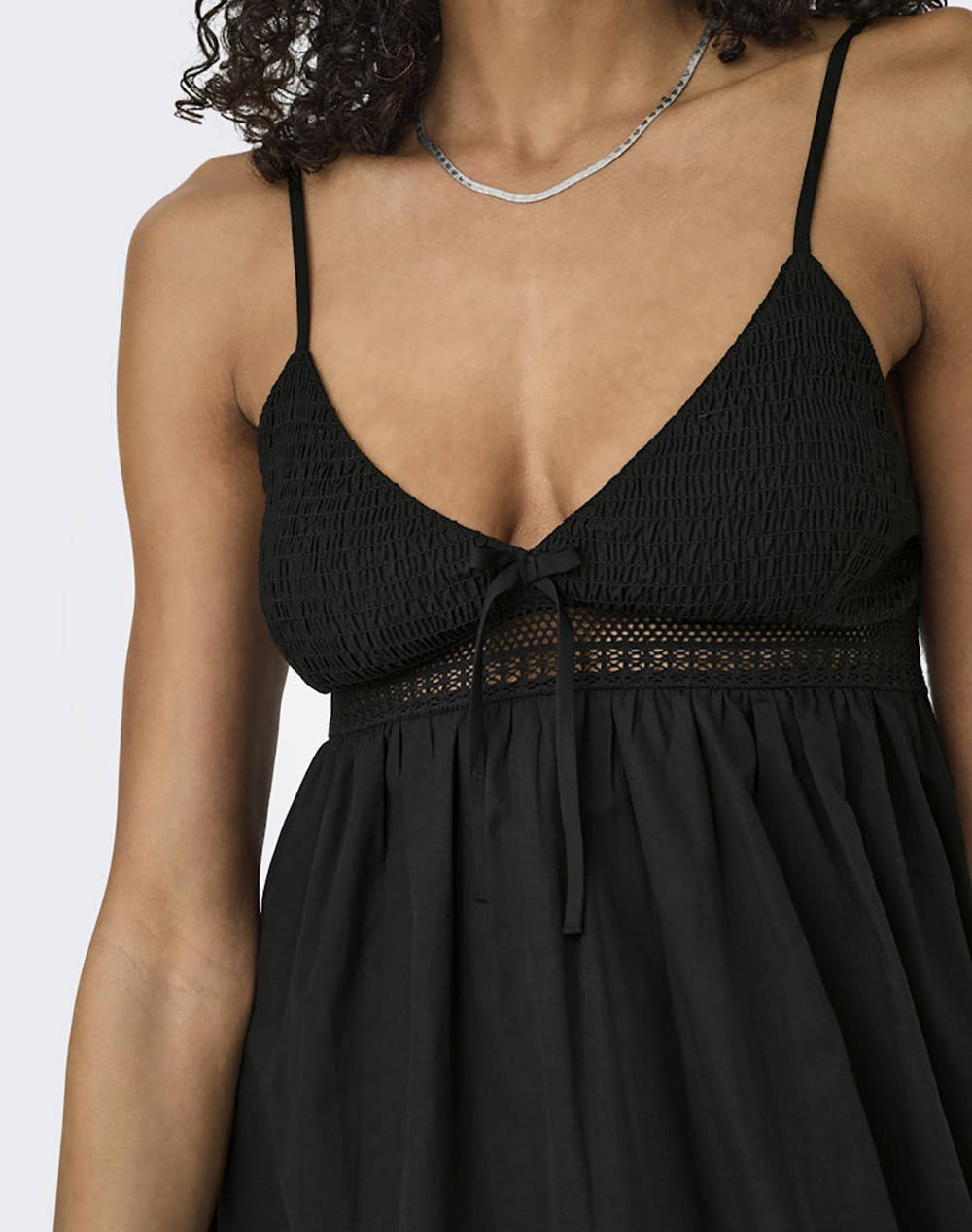 Only Onlbriar Strap Long Dress Wvn 15348867-Black Black Γυναικεία ρούχα φορέματα Politikos Shop Πολιτικός