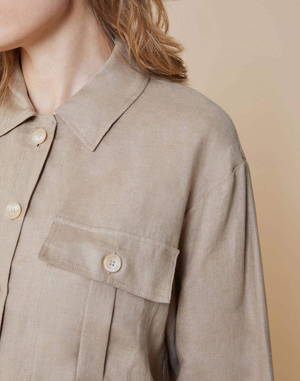 PENNY BLACK ΡΟΥΧΑ ΠΟΥΚΑΜΙΣΑ ΜΑΚΡΥΜΑΝΙΚΑ 2511111223200-005 Biege φωτογραφία