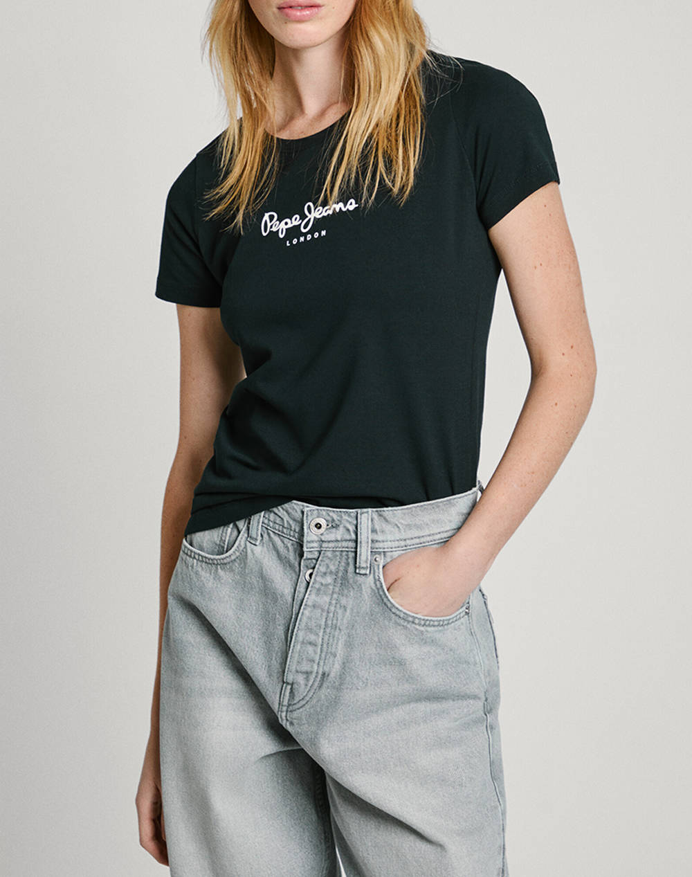 PEPE JEANS PEPE JEANS DROP 2A NEW VIRGINIA SS N ΜΠΛΟΥΖΑ ΓΥΝΑΙΚΕΙΟ PL505202-999/BLACK Black
