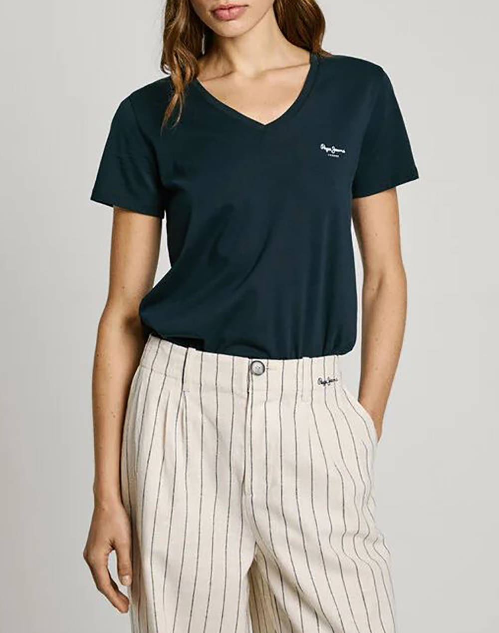 PEPE JEANS PEPE JEANS DROP 2 MACY V-NECK ΜΠΛΟΥΖΑ ΓΥΝΑΙΚΕΙΟ PL506051-594/DULWICH BLUE DarkBlue